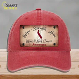 Head and Neck Cancer Ribbon Novelty License Plate Hat Unconstructed Cotton / Red