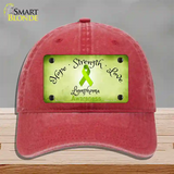 Lymphoma Cancer Ribbon Novelty License Plate Hat Unconstructed Cotton / Red