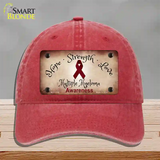 Multiple Myeloma Cancer Ribbon Novelty License Plate Hat Unconstructed Cotton / Red