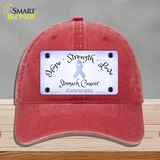 Stomach Ribbon Novelty License Plate Hat Unconstructed Cotton / Red