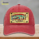 Country Gal Novelty License Plate Hat Unconstructed Cotton / Red