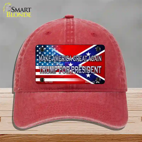 Make America Great Again Novelty License Plate Hat Unconstructed Cotton / Red