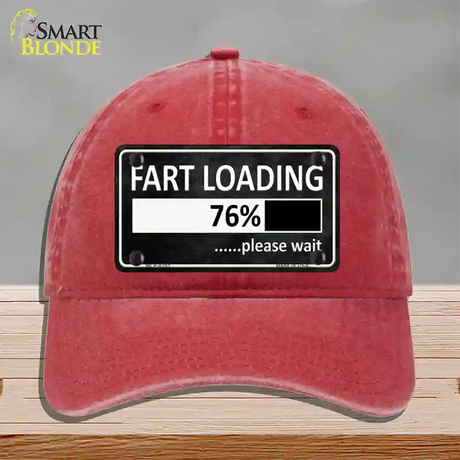 Fart Loading Novelty License Plate Hat Unconstructed Cotton / Red