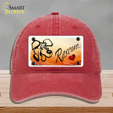 Rescue Dog Novelty License Plate Hat Unconstructed Cotton / Red