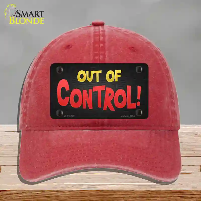 Out Of Control Novelty License Plate Hat Unconstructed Cotton / Red