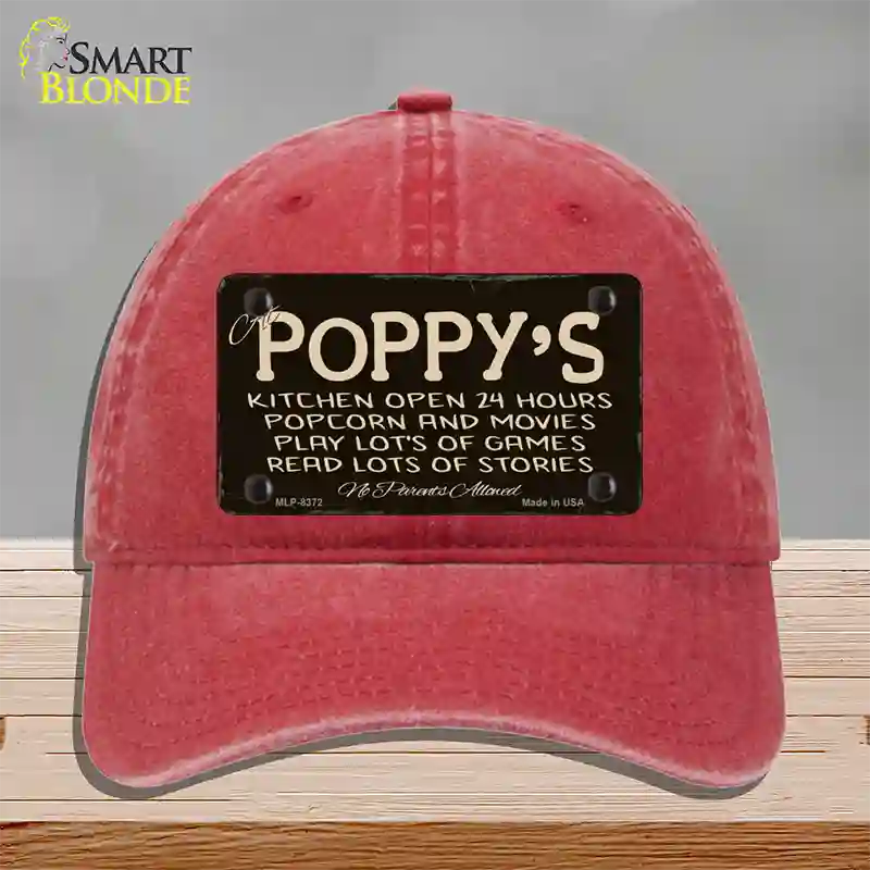 At Poppys Novelty License Plate Hat Unconstructed Cotton / Red