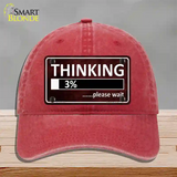 Thinking Please Wait Novelty License Plate Hat Unconstructed Cotton / Red