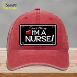 Im A Nurse Novelty License Plate Hat Unconstructed Cotton / Red