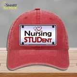 Nursing Student Novelty License Plate Hat Unconstructed Cotton / Red