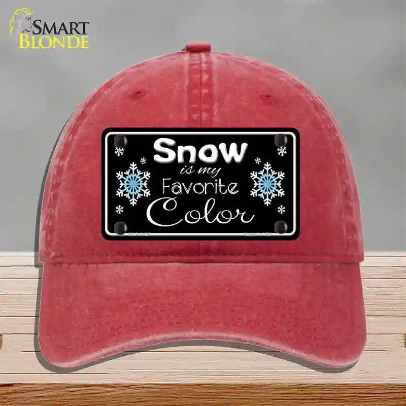 Snow Is My Favorite Color Novelty License Plate Hat Unconstructed Cotton / Red