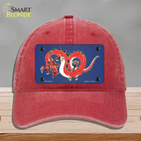 Dragon Novelty License Plate Hat Unconstructed Cotton / Red