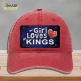 This Girl Loves Her Kings Novelty License Plate Hat Unconstructed Cotton / Red