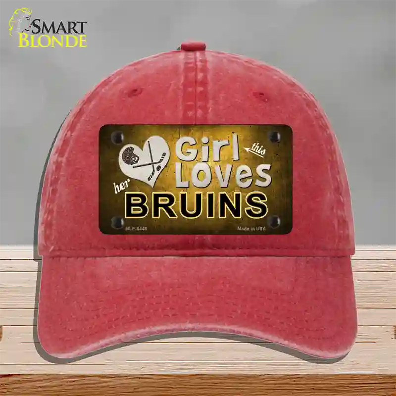 This Girl Loves Her Bruins Novelty License Plate Hat Unconstructed Cotton / Red