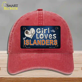 This Girl Loves Her Islanders Novelty License Plate Hat Unconstructed Cotton / Red