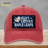 This Girl Loves Her Maple Leafs Novelty License Plate Hat Unconstructed Cotton / Red