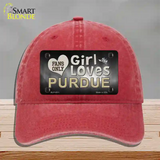 This Girl Loves Purdue Novelty License Plate Hat Unconstructed Cotton / Red