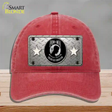 POW MIA Diamond Novelty License Plate Hat Unconstructed Cotton / Red