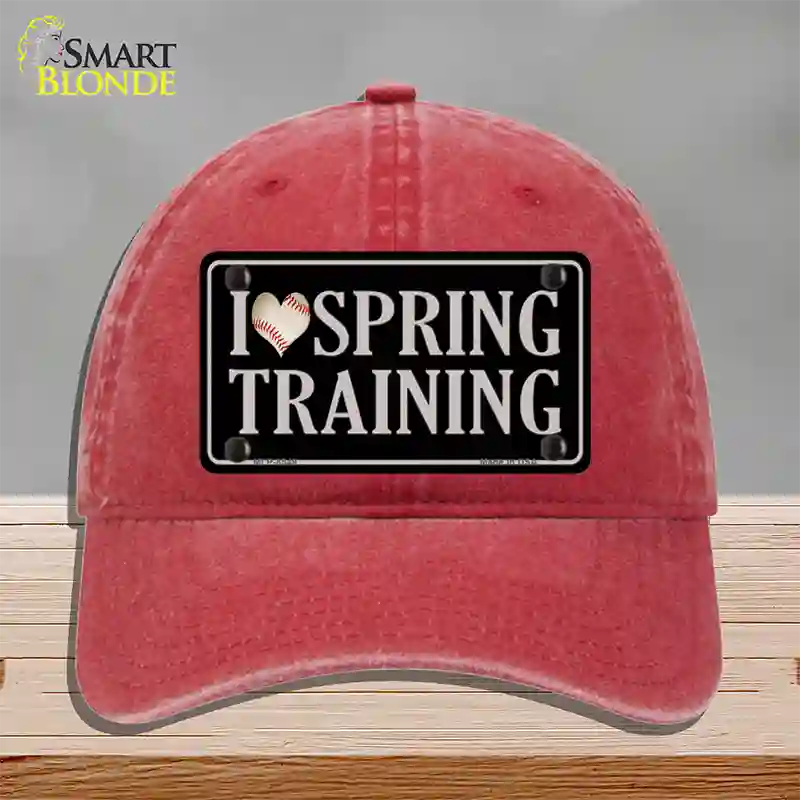 I Love Spring Training Novelty License Plate Hat Unconstructed Cotton / Red