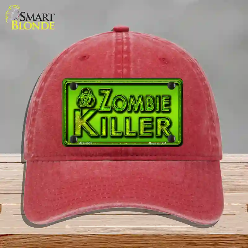 Zombie Killer Novelty License Plate Hat Unconstructed Cotton / Red