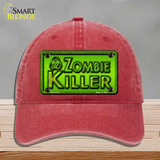 Zombie Killer Novelty License Plate Hat Unconstructed Cotton / Red