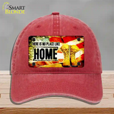 There Is No Place Like Home Novelty License Plate Hat Unconstructed Cotton / Red