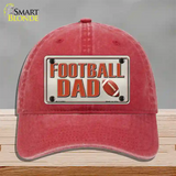 Football Dad Novelty License Plate Hat Unconstructed Cotton / Red