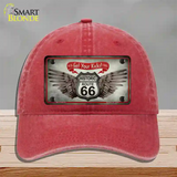 Get Your Kicks Novelty License Plate Hat Unconstructed Cotton / Red