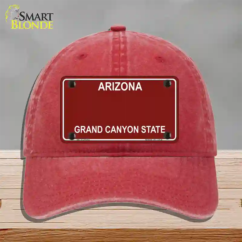 Arizona State Blank Novelty License Plate Hat Unconstructed Cotton / Red / Red Arizona (8580):https | Clean | Yes