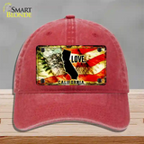 California Love Novelty License Plate Hat Unconstructed Cotton / Red