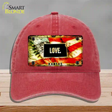 Kansas Love Novelty License Plate Hat Unconstructed Cotton / Red