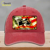 Massachusetts Love Novelty License Plate Hat Unconstructed Cotton / Red