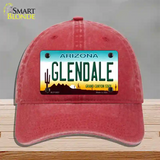 Glendale Arizona Novelty License Plate Hat Unconstructed Cotton / Red