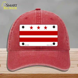 Washington DC Flag Novelty License Plate Hat Unconstructed Cotton / Red