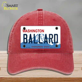 Ballard Washington Novelty License Plate Hat Unconstructed Cotton / Red