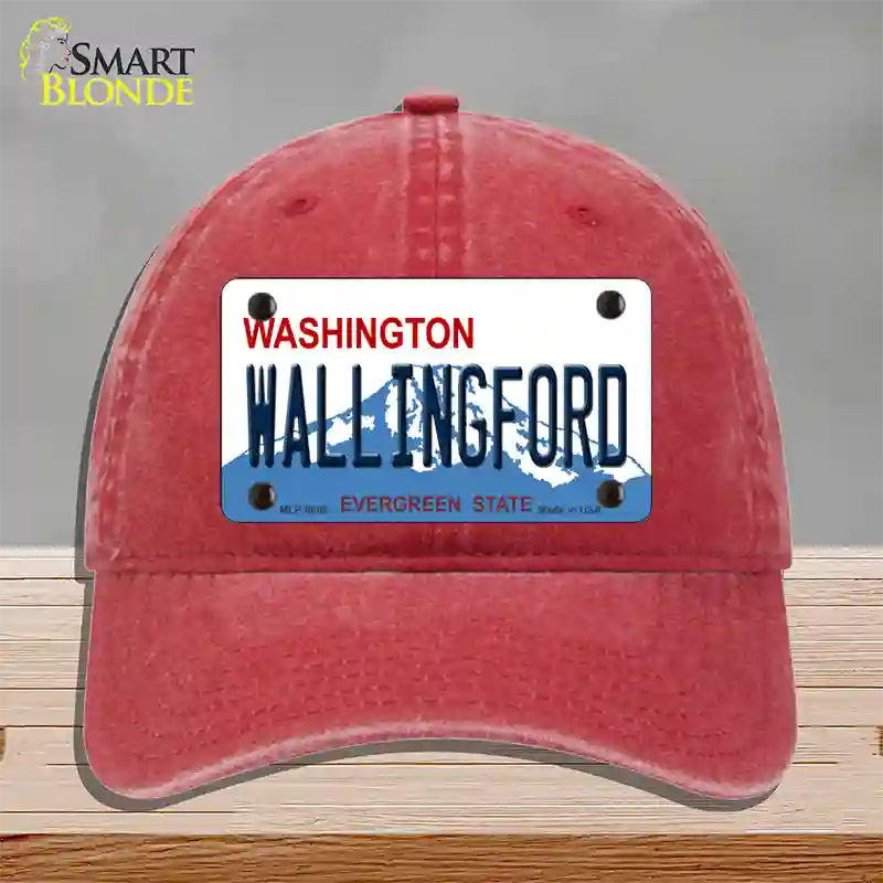 Washington Wallingford Novelty License Plate Hat Unconstructed Cotton / Red