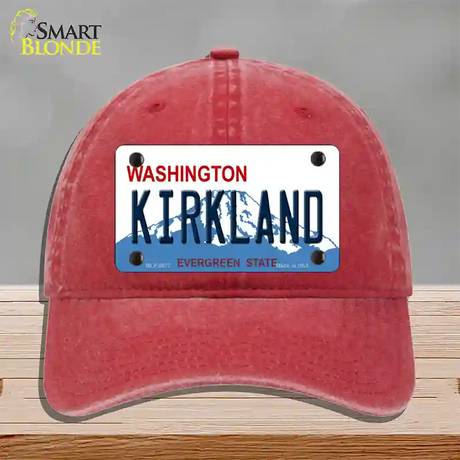 Kirkland Washington Novelty License Plate Hat Unconstructed Cotton / Red