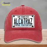 Alcatraz Novelty License Plate Hat Unconstructed Cotton / Red