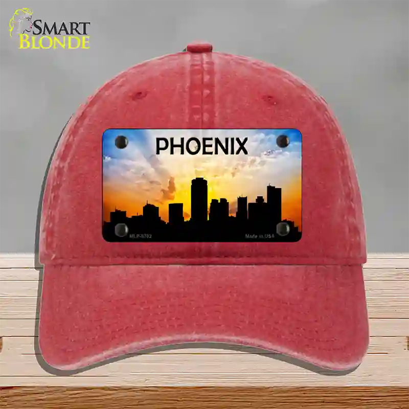 Phoenix Silhouette Novelty License Plate Hat Unconstructed Cotton / Red