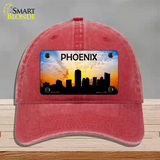 Phoenix Silhouette Novelty License Plate Hat Unconstructed Cotton / Red