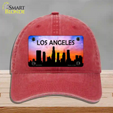 Los Angeles Silhouette Novelty License Plate Hat Unconstructed Cotton / Red