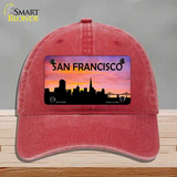 San Francisco Silhouette Novelty License Plate Hat Unconstructed Cotton / Red