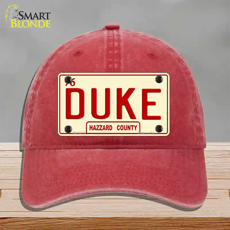 Duke Novelty License Plate Hat Unconstructed Cotton / Red