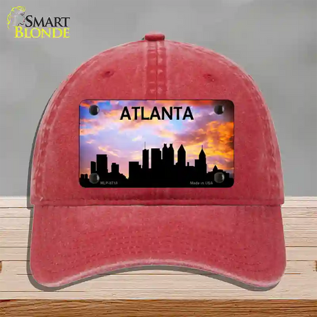 Atlanta Silhouette Novelty License Plate Hat Unconstructed Cotton / Red