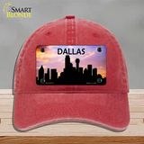 Dallas Silhouette Novelty License Plate Hat Unconstructed Cotton / Red