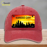 Kansas City Silhouette Novelty License Plate Hat Unconstructed Cotton / Red