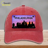 Philadelphia Silhouette Novelty License Plate Hat Unconstructed Cotton / Red