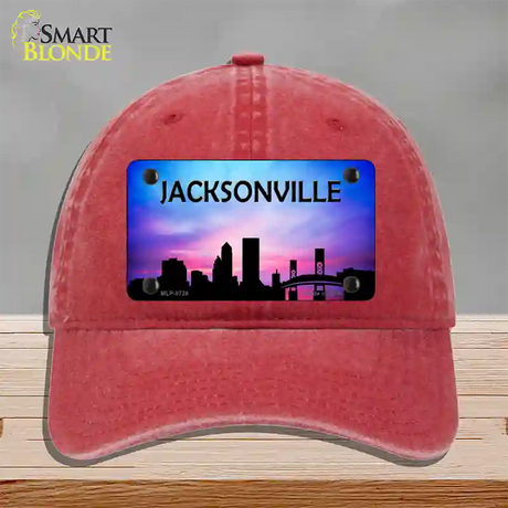 Jacksonville Silhouette Novelty License Plate Hat Unconstructed Cotton / Red