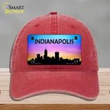 Indianapolis Silhouette Novelty License Plate Hat Unconstructed Cotton / Red