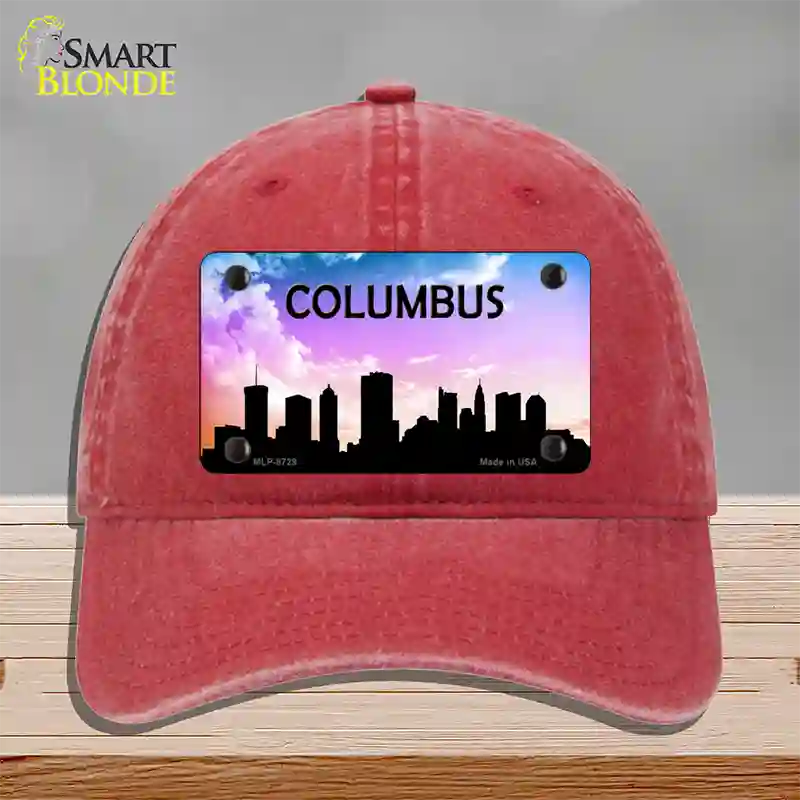 Columbus Silhouette Novelty License Plate Hat Unconstructed Cotton / Red