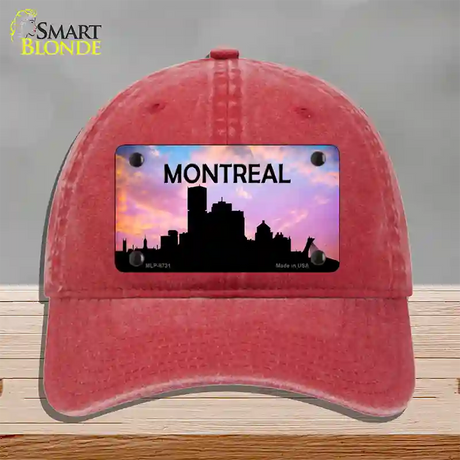 Montreal Silhouette Novelty License Plate Hat Unconstructed Cotton / Red